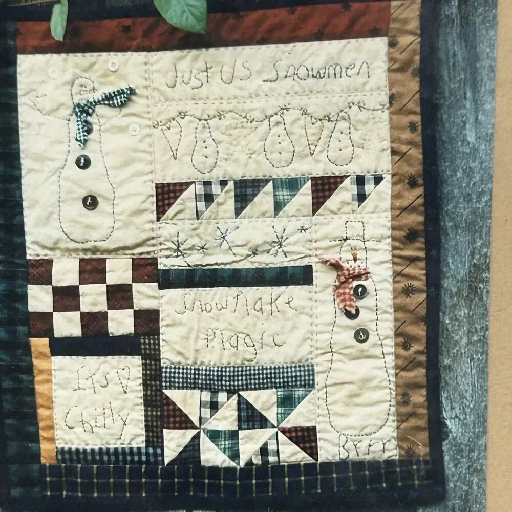 NEW Vintage Little Stiches Sewing Pattern Just Us Snowmen Wall Quilt 302 Snowman